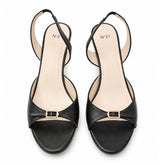Nº21 Womens Crystal Emb Buckle Pip Toe Heel In Black