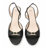 Nº21 Womens Crystal Emb Buckle Pip Toe Heel In Black