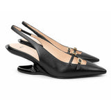 Nº21 Womens Crystal Embroidded Buckle Slingback In Black