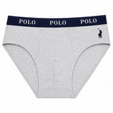 Polo Men Rob Plain Knit Briefs In Grey/Navy