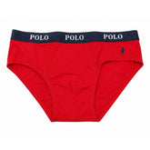 Polo Mens Rob Plain Knit Briefs In Red/Navy