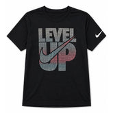 Nike Girls Level Up Gradient Boxy T-Shirt In Black Multi