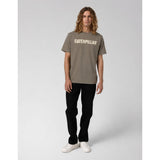 Caterpillar Mens Logo T-Shirt In Fossil/Vanilla