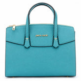 Pierre Cardin Womens Vivian Structured Satchel Bag In Teal