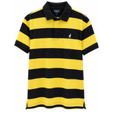 Polo Mens Stripe Short Sleeves Golfer In Yellow/Black