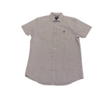 Polo Mens Micro Geometric Print Short Sleeves Shirt In Orange Multi