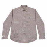 Polo Mens Long Sleeves Abstract Shirt Orange Multi