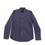 Polo Mens Long Sleeves Geometric Shirt In Navy Multi
