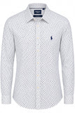 Polo Mens Criss Cross Geo Shirt In White