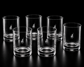 Polo Whiskey Tumbler 6 Piece Set In Transparent