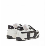Diesel Mens D-Ollie Low Sneakers In White & Black