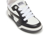 Diesel Mens D-Ollie Low Sneakers In White & Black