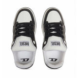 Diesel Mens D-Ollie Low Sneakers In White & Black