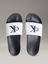 Calvin Klein Mens Jelly Mono Slides In Black and White