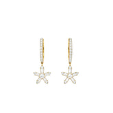 Daisy Diamond Flower Hoop Earrings