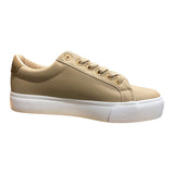 Polo Ladies Action Leather Sneakers In Stone