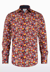 A Fish Named Fred Mens Shirt Badges In Red