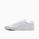 Converse Mens Casual Ox Faux Leather Shoes In White