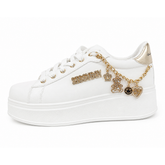Sissyboy Womens Tatum Platform Sneakers With Chain Detail In White