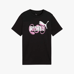 Puma Kids Black/Pink Graphic No.1 Tee