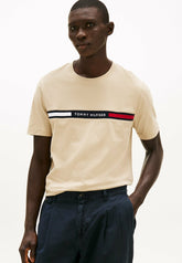 Tommy Hilfiger Mens Hilfiger Chest Insert Tee Sandalwood