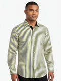 Harmont & Blaine Mens Linen Long Sleeve Shirt In Lime And Black