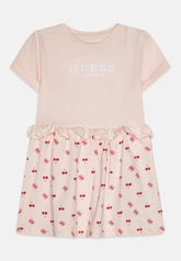 Guess Girls 2G Stretch Jersey Dress In Light Peach