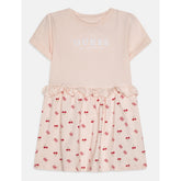 Guess Girls 2G Stretch Jersey Dress In Light Peach