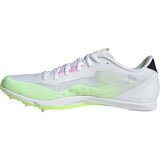Adidas Unisex Distancestar Track Shoes In Cloud White / Core Black / Green Spark