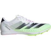 Adidas Unisex Distancestar Track Shoes In Cloud White / Core Black / Green Spark