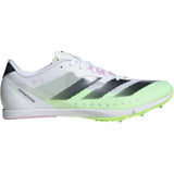 Adidas Unisex Distancestar Track Shoes In Cloud White / Core Black / Green Spark