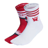 Adidas Mens TM Socks CR 2PP In White/Red