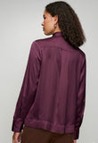 Polo Womens Macey Long Sleeve Tie Blouse In Plum