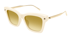 Alexander Mcqueen Womens Sunglasses In Ivory Gold Yellow AM0483S-004