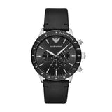 Emporio Armani Mario Chronograph Quartz Stainless Steel Watch In Black