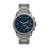 Armani Exchange Mens Chronograph Stainless Steel Watch In Gunmetal/Blue Dial