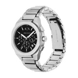 Armani Exchange Mens Chronograph Stainless Steel Watch In Silver/Black Dial