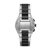 Armani Exchange Mens Two Tone Stainless Steel Watch In Black And Silver
