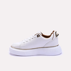 La Her Womens White Sneakers