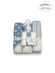 Mothers Choice 3 PieceHooded Towels And 3 Piece Facecothes In Blue