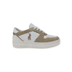 Polo Womens Platform Leather Sneakers In White