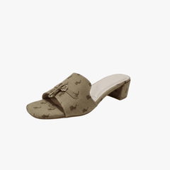 Polo Womens Block Mule Shoes In Stone