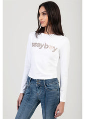 Sissy Boy Womens Lost In Motion Long Sleeve T-Shirt In White