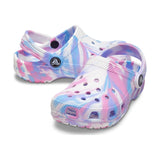 Crocs Classic Marbled Clog In White & Pink
