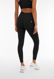 Freddy Ladies Knitted Seamless High Waist 7/8 Leggings In Black