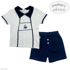 Mothers Choice 2Pc Boys Sailor Ir4124 Navy