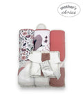 Mother's Choice 3Pc Hooded Towels And 3Pc Facecloths In Pink Plants