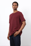 Antioch Mens Plain T-Shirt In Burgundy