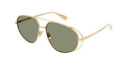 Bottega Veneta Sunglasses Unisex In Gold Green Bv1344S-001