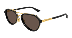 Bottega Veneta Sunglasses Unisex In Black Gold Brown BV1373S-001